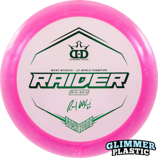 Dynamic Discs Lucid-Ice Glimmer Raider Ricky Wysocki Sockibomb Stamp