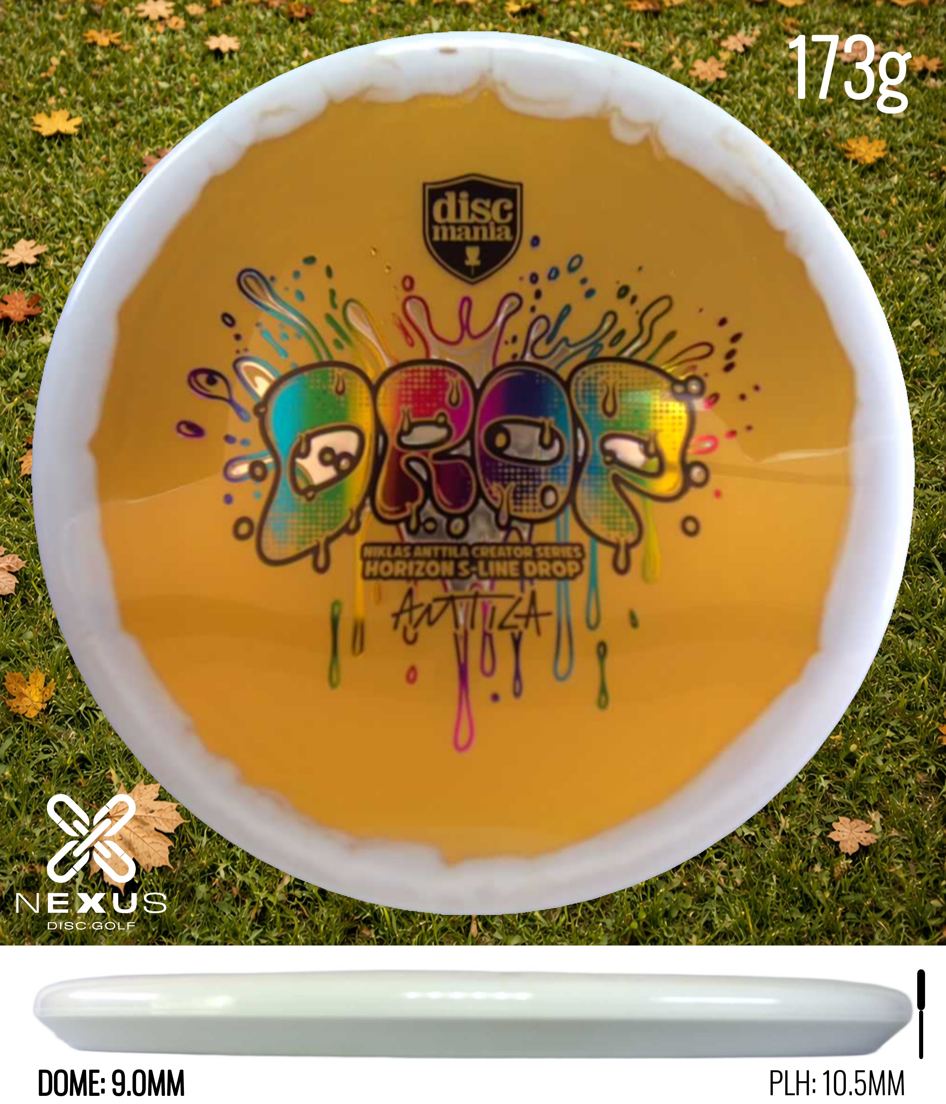 Discmania Drop Horizon S-Line Gold/Rainbow Holo, Black 173g