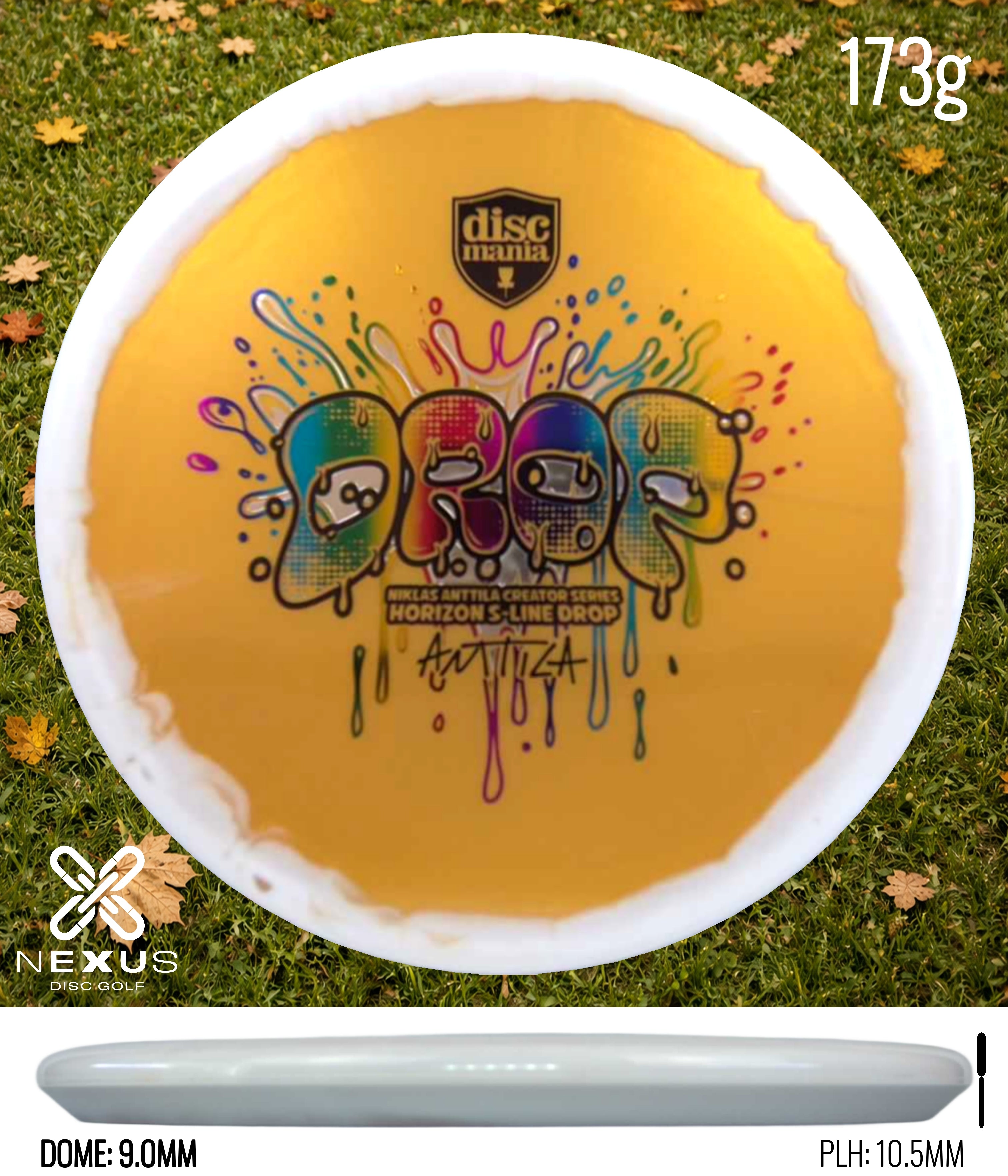 Discmania Drop Horizon S-Line Gold/Rainbow Holo, Black 173g