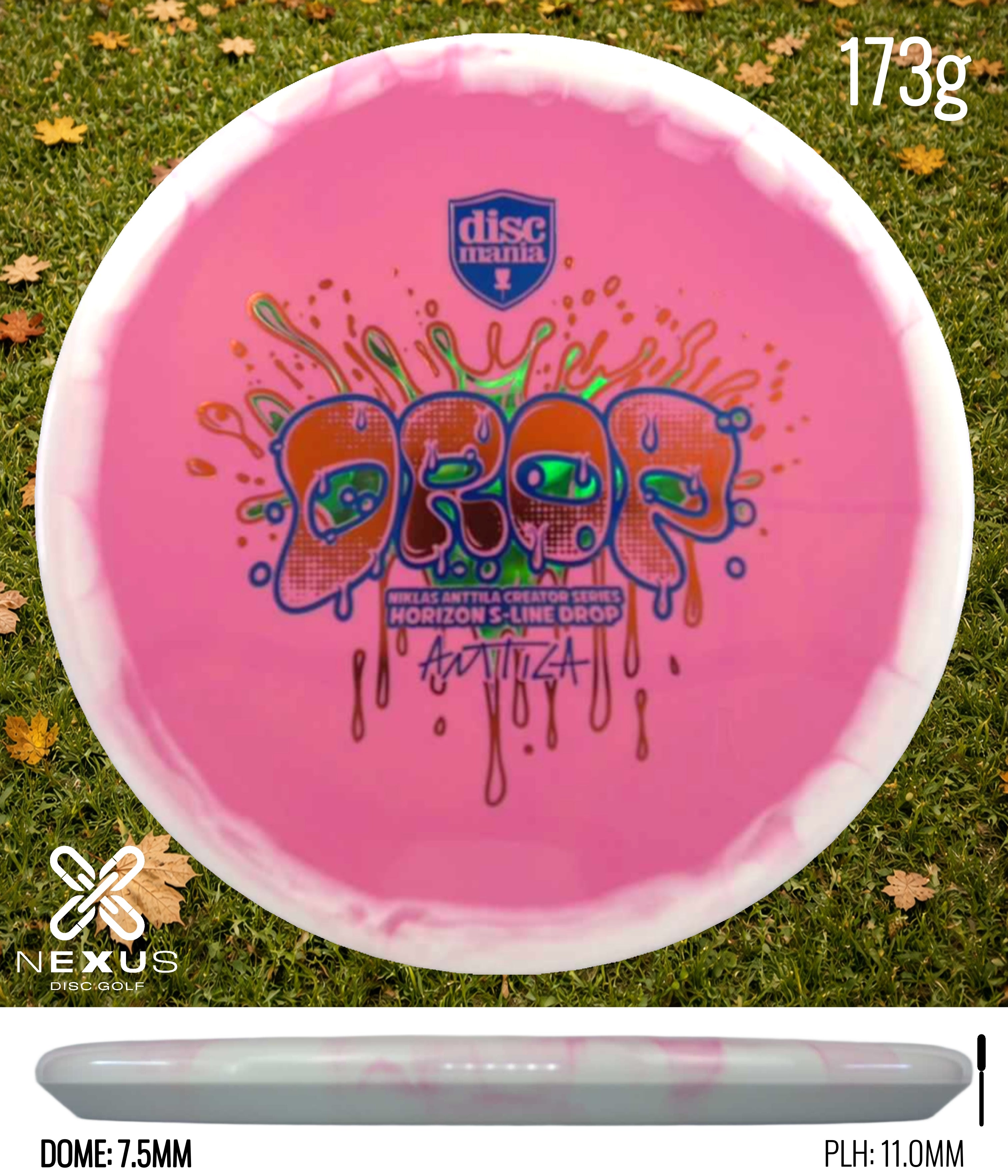 Discmania Drop Horizon S-Line Pink/Multicolor, Holographic 173g