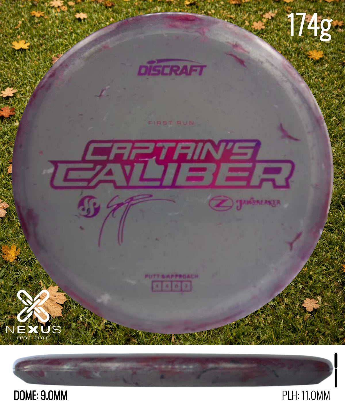 Discraft Seppo Paju First Run Z Jawbreaker Captain’s Caliber Jawbreaker Clear/Pink/Purple Metallic 174g