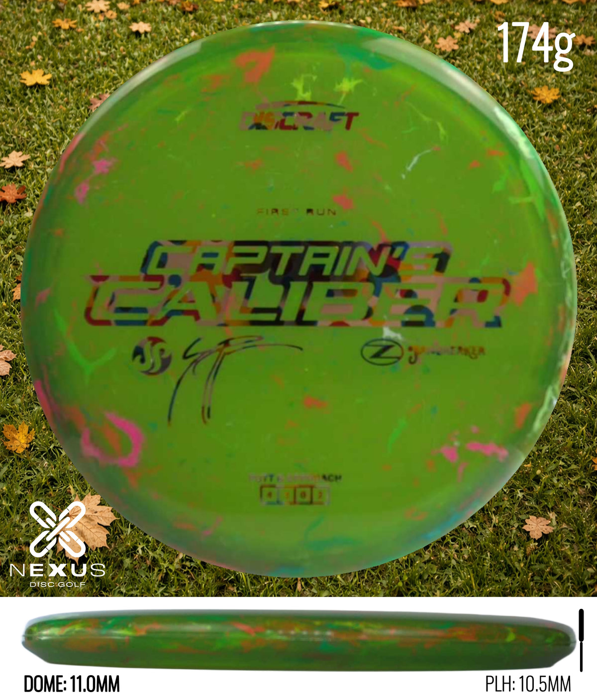 Discraft Seppo Paju First Run Z Jawbreaker Captain’s Caliber Jawbreaker Green/Rainbow Holo 174g
