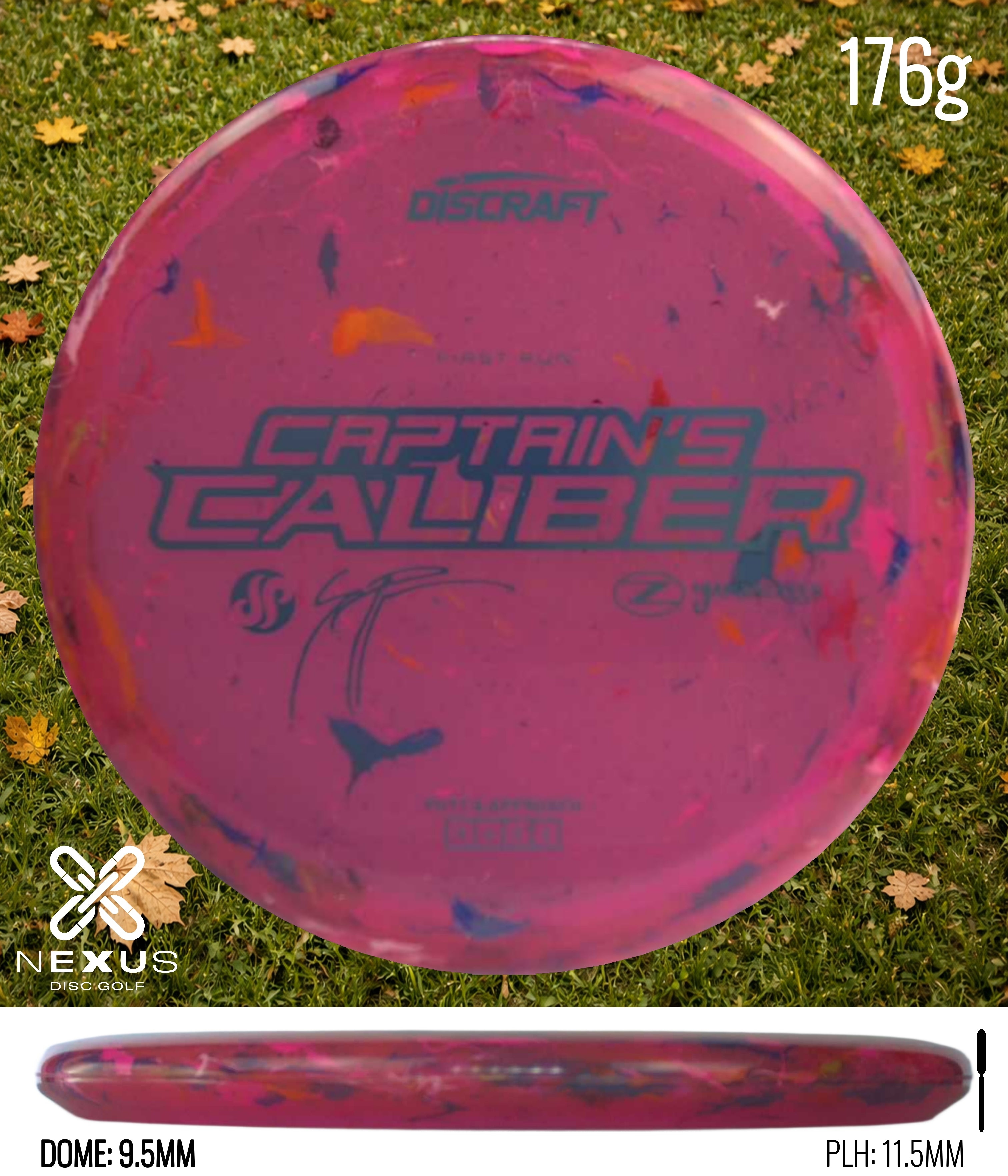 Discraft Seppo Paju First Run Z Jawbreaker Captain’s Caliber Jawbreaker Pink/Blue Metallic 176g