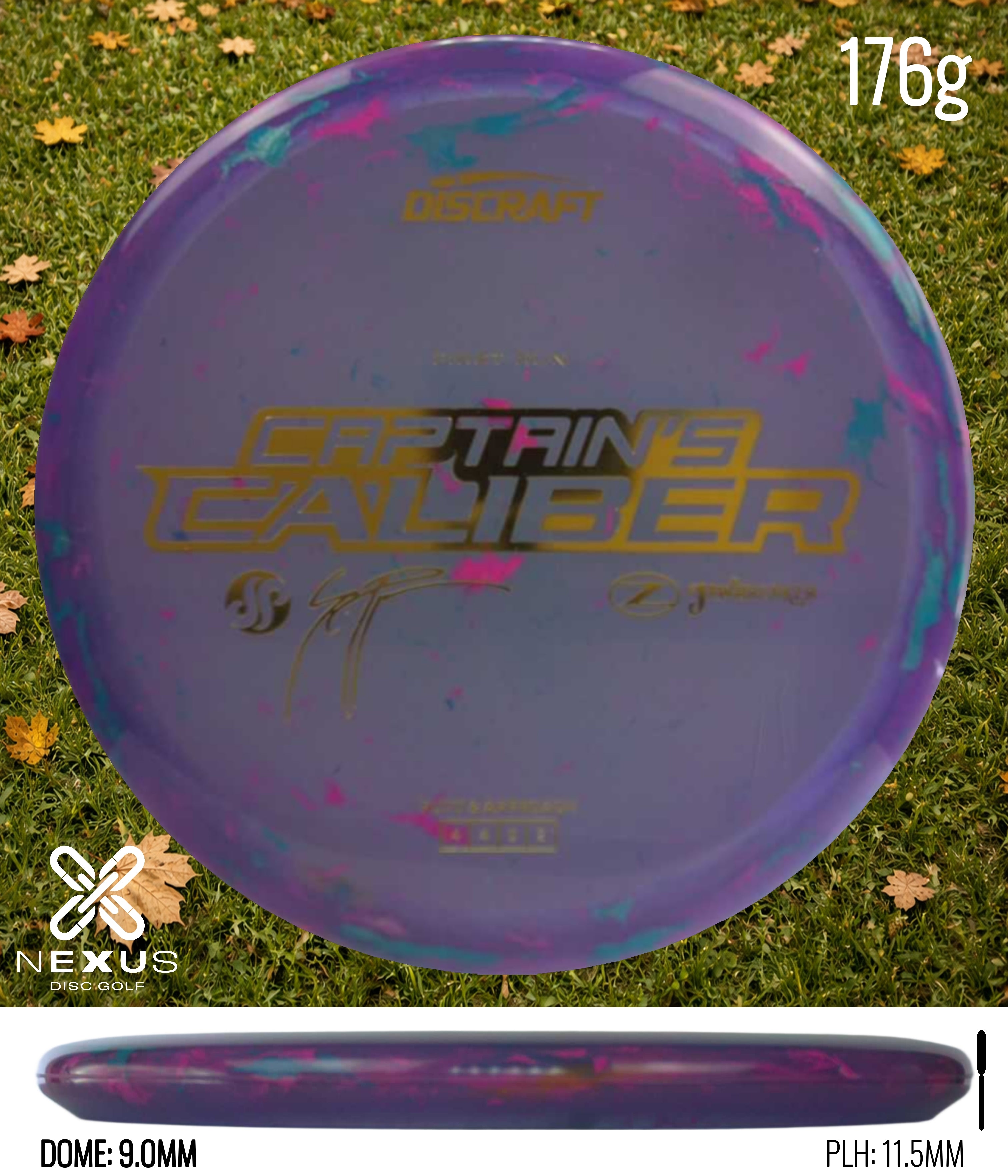 Discraft Seppo Paju First Run Z Jawbreaker Captain’s Caliber Jawbreaker Purple/Gold 176g
