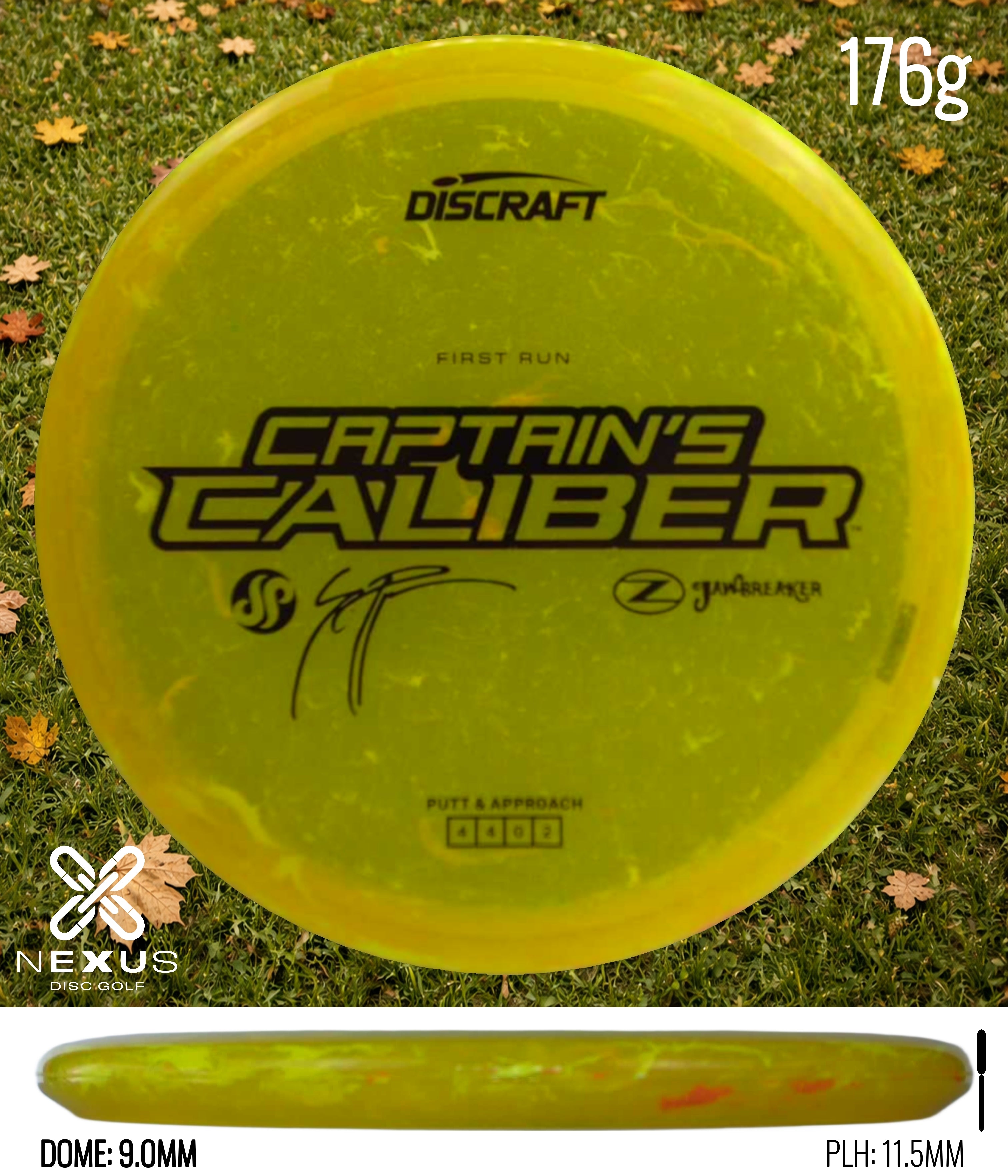 Discraft Seppo Paju First Run Z Jawbreaker Captain’s Caliber Jawbreaker Yellow/Black 176g