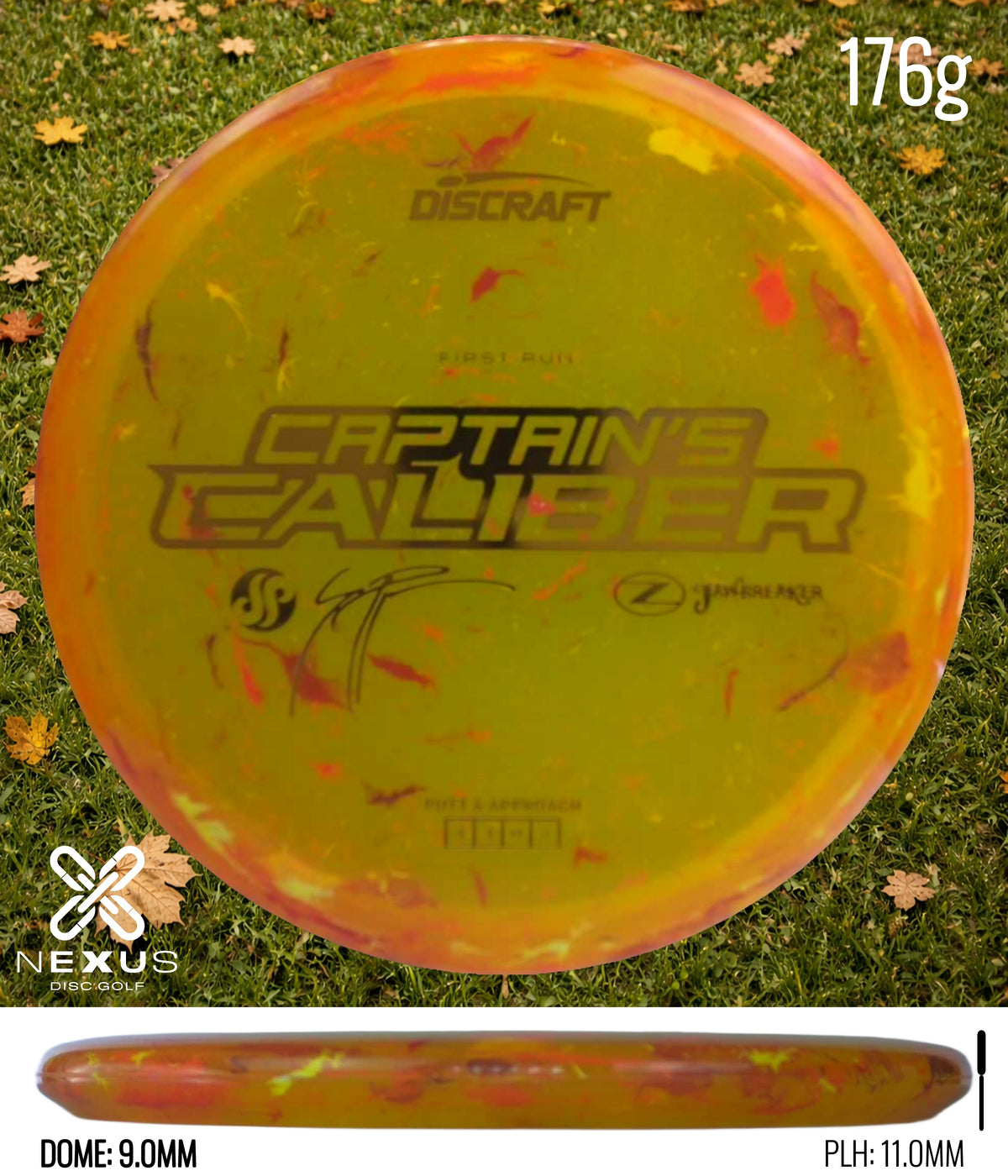 Discraft Seppo Paju First Run Z Jawbreaker Captain’s Caliber Jawbreaker Yellow/Gold 176g