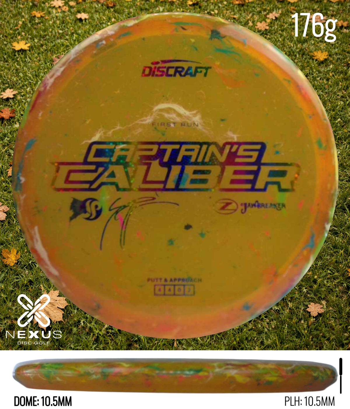Discraft Seppo Paju First Run Z Jawbreaker Captain’s Caliber Jawbreaker Yellow/Rainbow Holo 176g