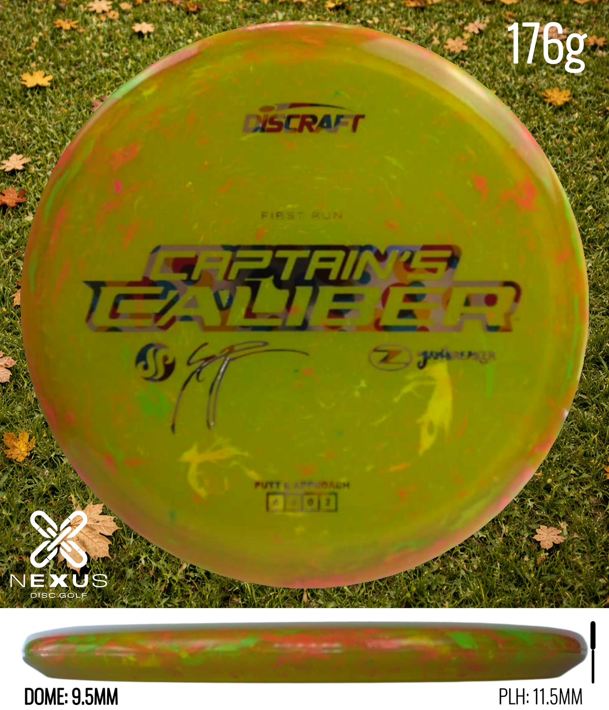 Discraft Seppo Paju First Run Z Jawbreaker Captain’s Caliber Jawbreaker Yellow/Rainbow Wonder 176g