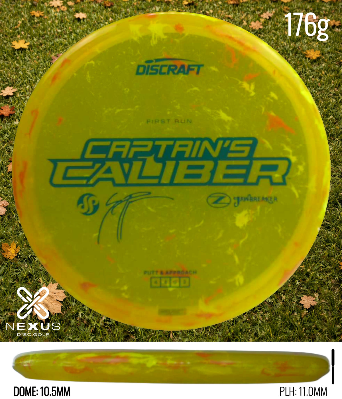Discraft Seppo Paju First Run Z Jawbreaker Captain’s Caliber Jawbreaker Yellow/Teal 176g