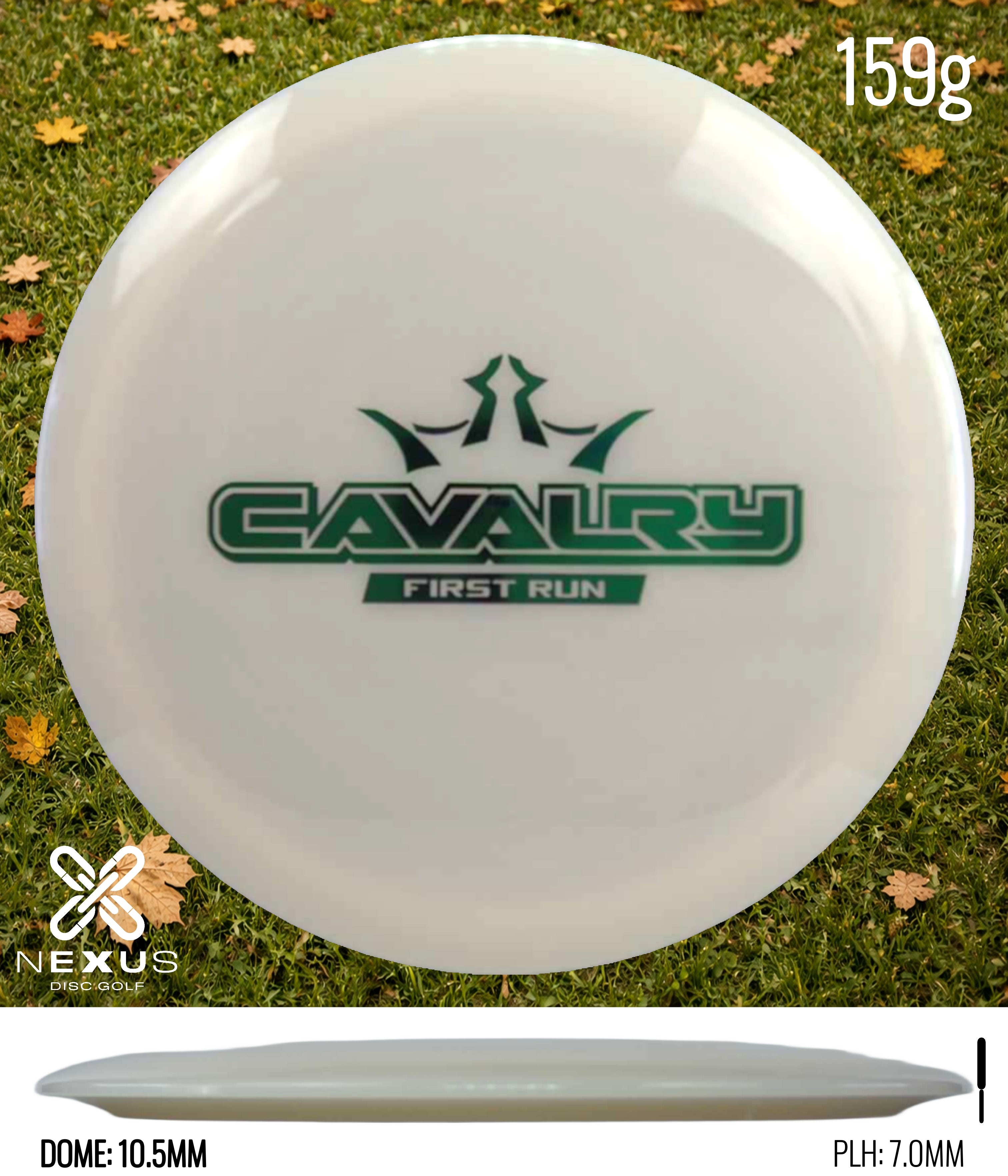 Dynamic Discs Cavalry Lucid White/Green Metallic 159g